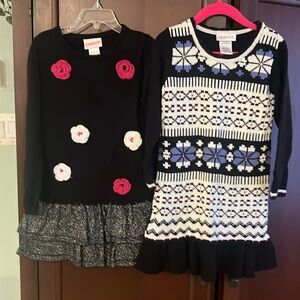 Two girls sweater dresses size 5